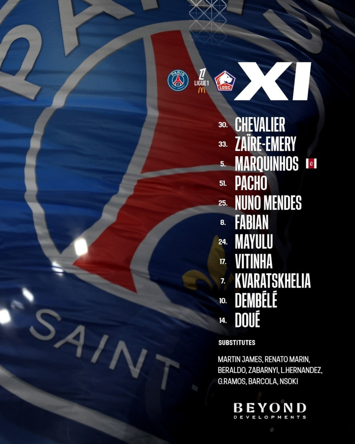 关于巴黎圣日耳曼法甲战胜里尔登贝莱助攻破门的信息